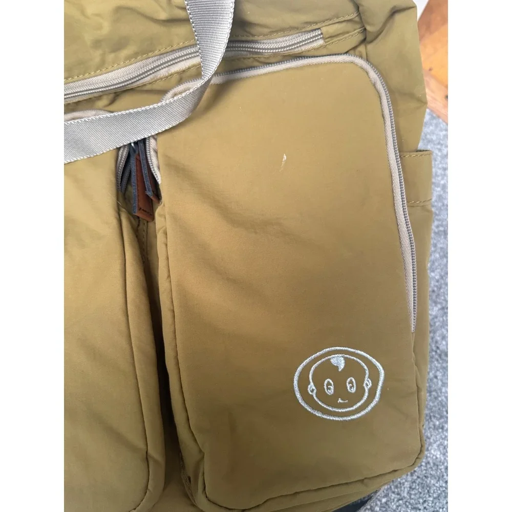 Tushy Diaper Bag Backpack Mustard Yellow Ochre Nylon Multi Pocket Travel Bag
